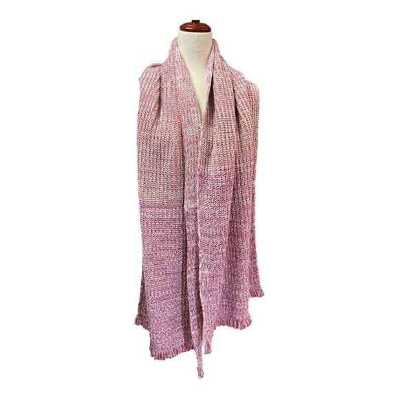 Stitches & Stripes Acrylic Scarf~Size OS~Pink Orange Pashmina~Stitch Fix NWT - Picture 2 of 9